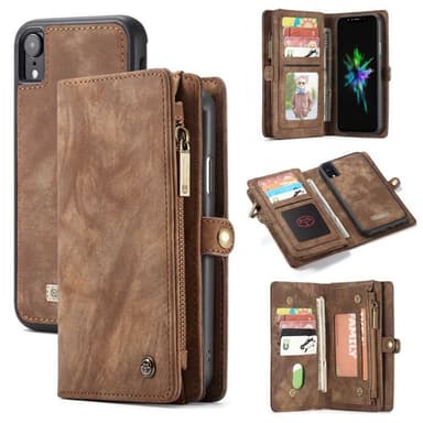 Multi Lompakkokotelo 11-kortti Apple iPhone XR (6.1 ")  - ruskea