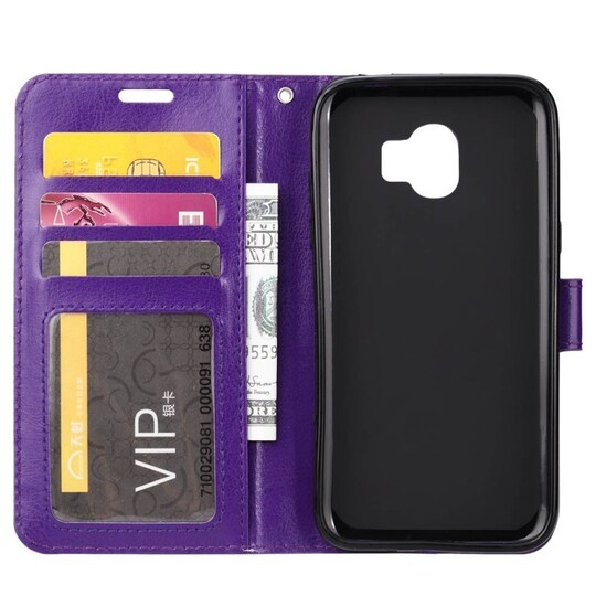 Lompakkokotelo 3-kortti Samsung Galaxy J4 Plus (SM-J415F)  - violetti