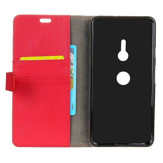 Lompakkokotelo 2-kortti Sony Xperia XZ3 (H9436)  - punainen