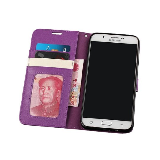 Lompakkokotelo 3-kortti Samsung Galaxy A8 2015 (SM-A800F)  - violetti
