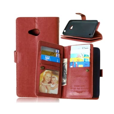 Lompakkotelo Flexi 9-kortti Microsoft Lumia 640 (RM-1072)  - ruskea