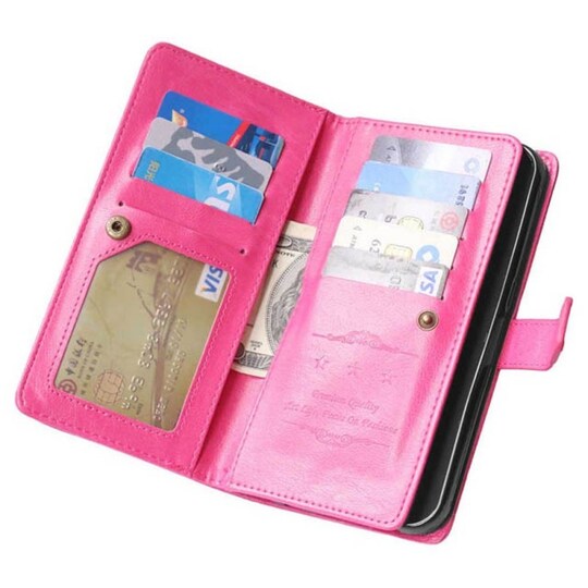 Lompakkotelo Flexi 9-kortti Huawei Y5 / Y560  - pinkki
