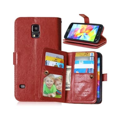 Lompakkotelo Flexi 9-kortti Samsung Galaxy S5 (SM-G900F)  - ruskea