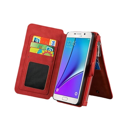 Multi Lompakkokotelo 14-kortti Samsung Galaxy Note 5 (SM-920C)  - puna