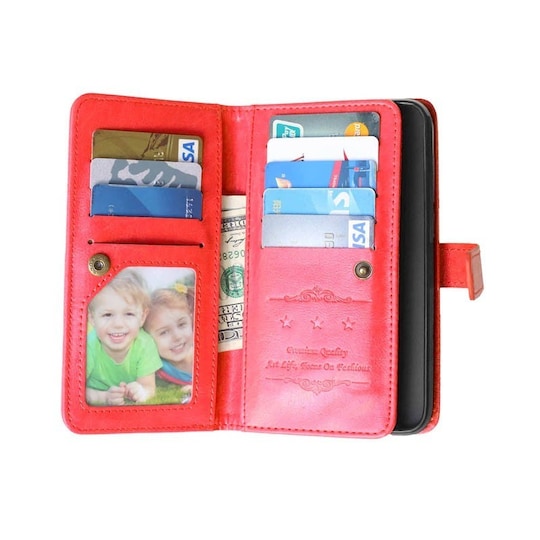 Lompakkotelo Flexi 9-kortti Huawei Ascend G7  - punainen