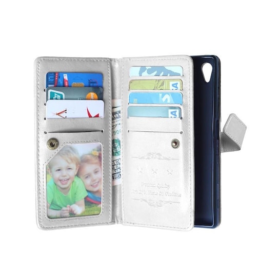 Lompakkotelo Flexi 9-kortti Sony Xperia Z5 (E6653)  - valkoinen
