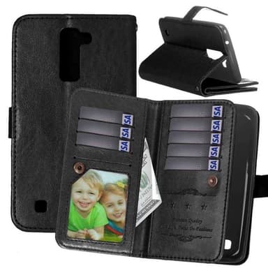 Lompakkotelo Flexi 9-kortti LG K10 2016 (K420N)  - musta