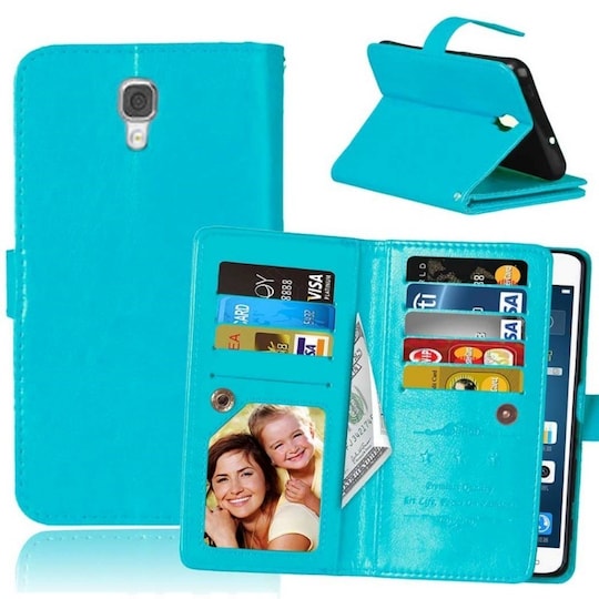 Lompakkotelo Flexi 9-kortti LG X Screen (K500N)  - Vaaleansininen