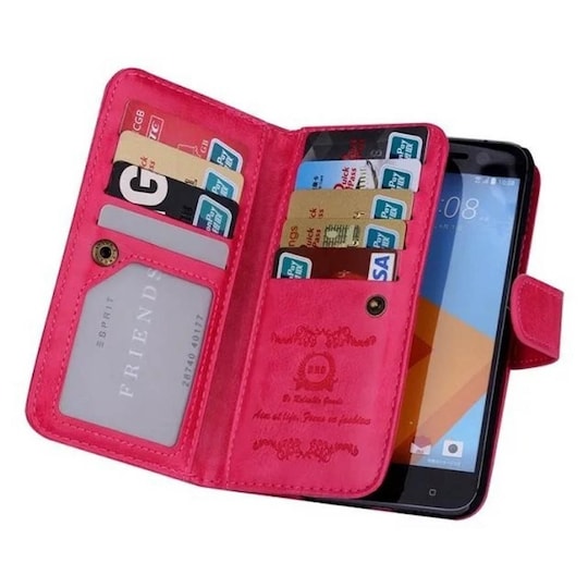 Kaksinkertainen läppä Magnet 2i1 9 -kortti HTC 10  - pinkki