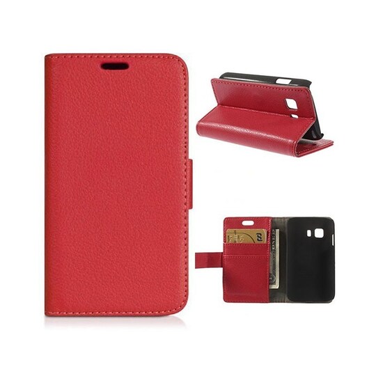 Lompakkokotelo 2-kortti Samsung Galaxy Young 2 (SM-G130H)  - punainen