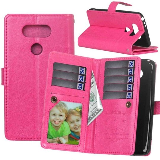 Lompakkotelo Flexi 9-kortti LG G5 (H850)  - pinkki