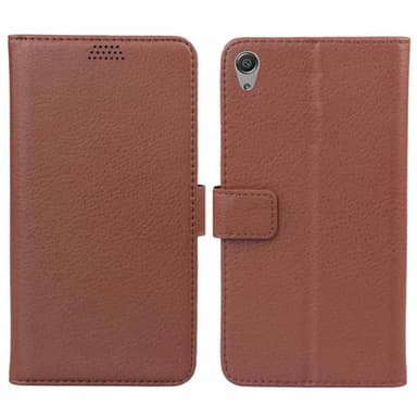 Lompakkokotelo 2-kortti Sony Xperia E5 (F3311)  - ruskea