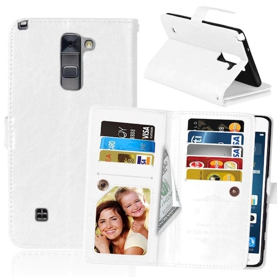Lompakkotelo Flexi 9-kortti LG Stylus 2 (F720)  - valkoinen
