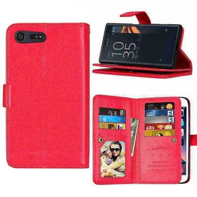 Lompakkotelo Flexi 9-kortti Sony Xperia X Compact (F5321)  - punainen