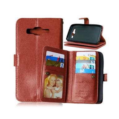 Lompakkotelo Flexi 9-kortti Samsung Galaxy J5 2015 (SM-J500F)  - ruske