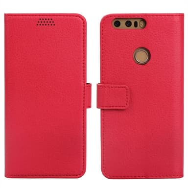 Lompakkokotelo 2-kortti Huawei Honor 8 (FRD-L09)  - punainen