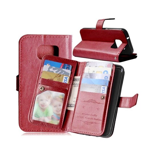 Lompakkotelo Flexi 9-kortti Samsung Galaxy S7 (SM-G930F)  - ruskea