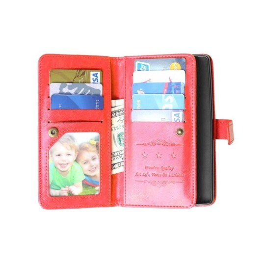Lompakkotelo Flexi 9-kortti OnePlus 2 (A2005)  - punainen