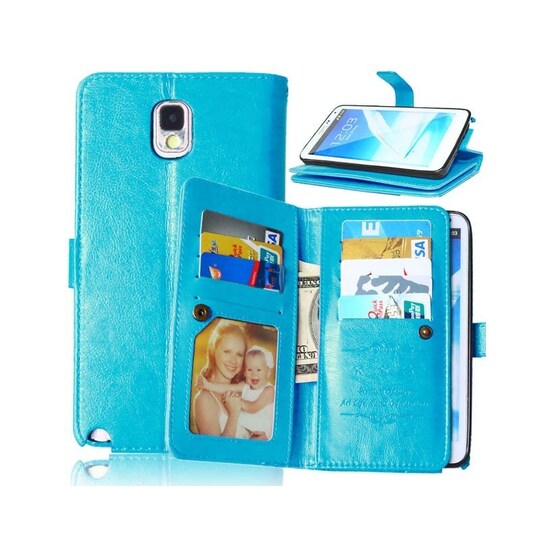 Lompakkotelo Flexi 9-kortti Samsung Galaxy Note 3 (SM-N9005)  - Vaalea
