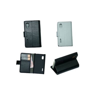 Lompakkokotelo 2-kortti LG Optimus L5 (E610)  - valkoinen