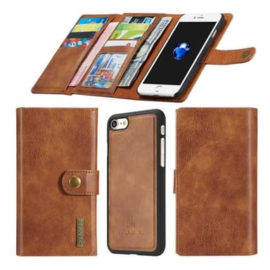 Lompakkotelo Tri-Fold 12-kortti iPhone 7/8  - ruskea