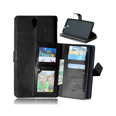 Lompakkotelo Flexi 9-kortti Sony Xperia C5 Ultra Dual (E5563)  - musta