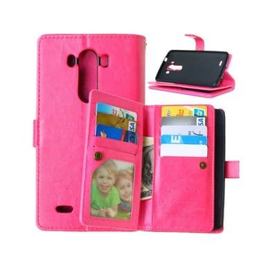 Lompakkotelo Flexi 9-kortti LG G3 (D855)  - pinkki