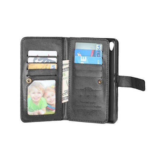 Lompakkotelo Flexi 9-kortti Sony Xperia X Performance (F8131)  - musta