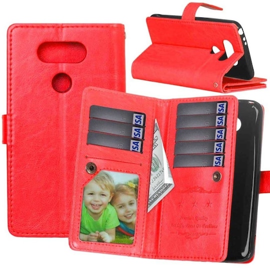 Lompakkotelo Flexi 9-kortti LG G5 (H850)  - punainen