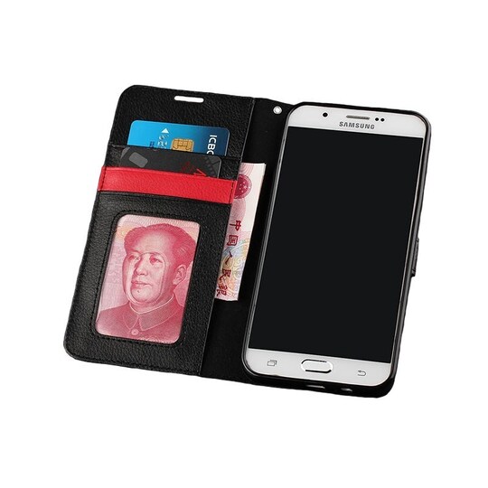 Lompakkokotelo 3-kortti Samsung Galaxy A8 2015 (SM-A800F)  - musta