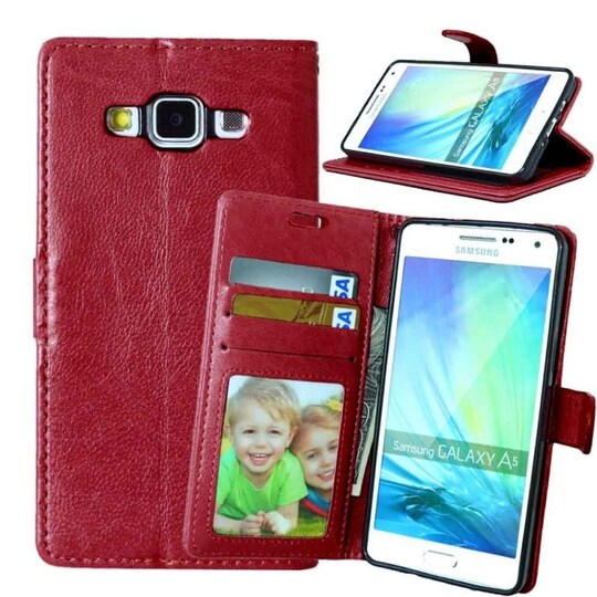 Lompakkokotelo 3-kortti Samsung Galaxy A5 2015 (SM-A500F)  - ruskea