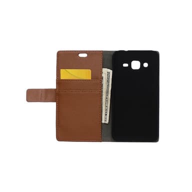 Lompakkokotelo 2-kortti Samsung Galaxy J2 (SM-J200F)  - ruskea