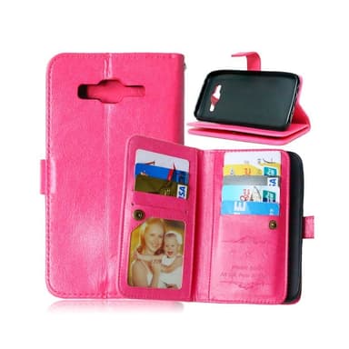 Lompakkotelo Flexi 9-kortti Samsung Galaxy J5 2015 (SM-J500F)  - pinkk