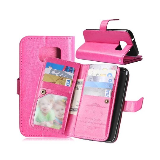 Lompakkotelo Flexi 9-kortti Samsung Galaxy S7 (SM-G930F)  - pinkki