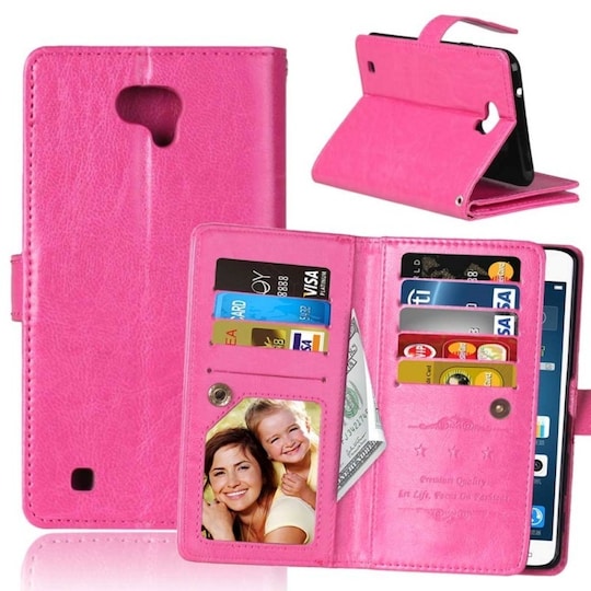 Lompakkotelo Flexi 9-kortti LG X Cam (K580)  - pinkki