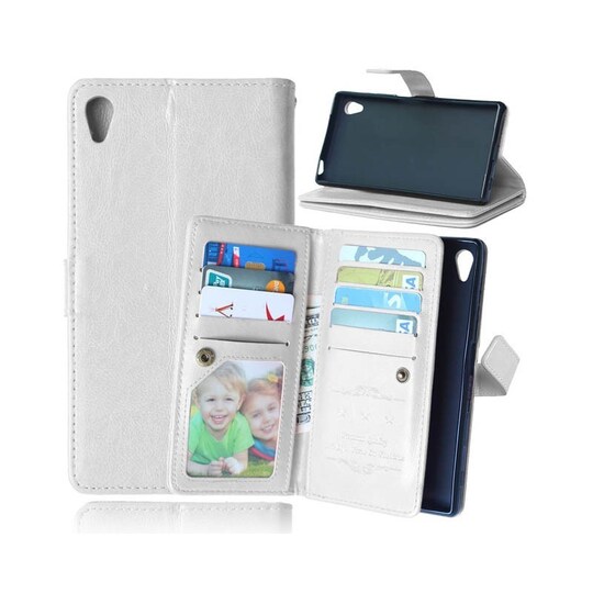 Lompakkotelo Flexi 9-kortti Sony Xperia Z5 Premium (E6853)  - valkoine