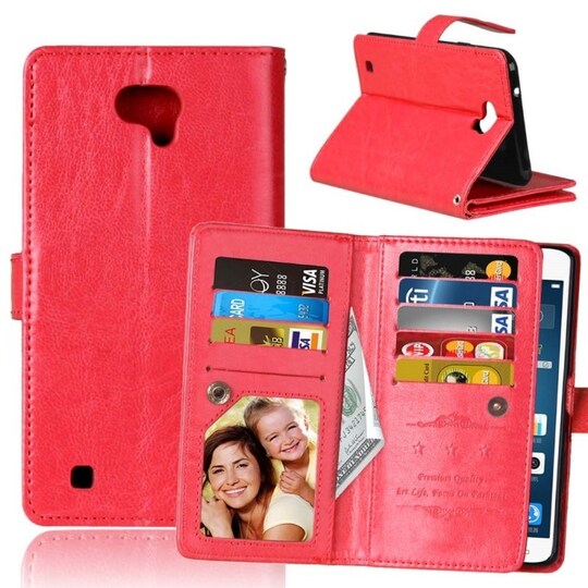 Lompakkotelo Flexi 9-kortti LG X Cam (K580)  - punainen