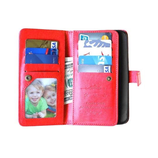 Lompakkotelo Flexi 9-kortti Motorola Moto X Play (XT1563)  - punainen