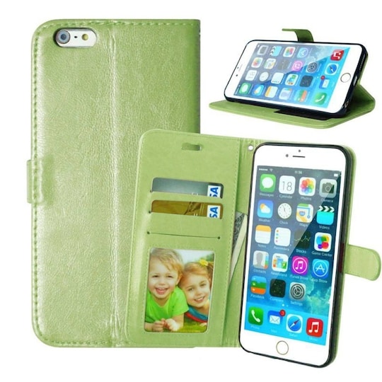 Lompakkokotelo 3-kortti Apple iPhone 6Plus / 6S Plus  - vihreä