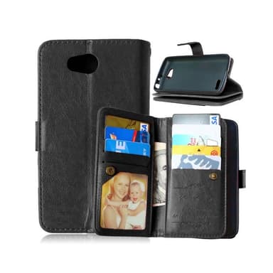 Lompakkotelo Flexi 9-kortti LG L70 / L65 (D280)  - musta