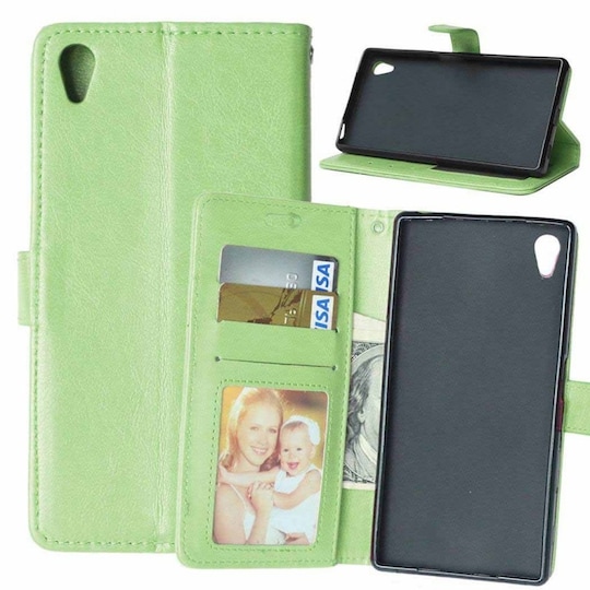 Lompakkokotelo 3-kortti Sony Xperia Z5 (E6653)  - vihreä