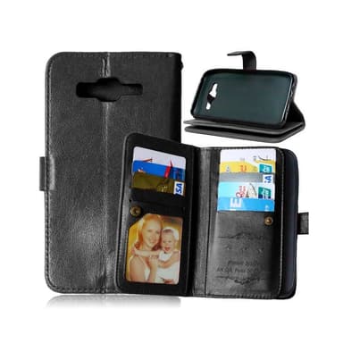 Lompakkotelo Flexi 9-kortti Samsung Galaxy J5 2015 (SM-J500F)  - musta
