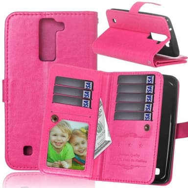 Lompakkotelo Flexi 9-kortti LG K8 2016 (K350N)  - pinkki