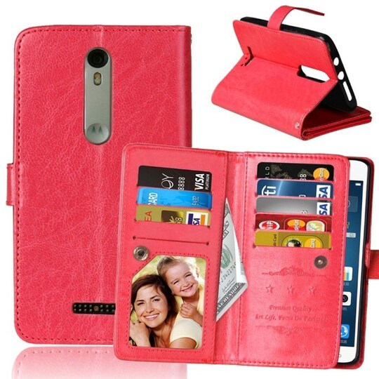 Lompakkotelo Flexi 9-kortti Motorola Moto X Force (XT1580)  - punainen