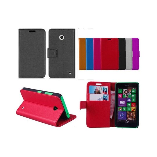 Lompakkokotelo 2-kortti Nokia Lumia 630/635 (RM-976)  - violetti