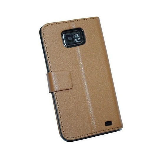 Lompakkokotelo 2-kortti Samsung Galaxy S2 ( GT -i9100)  - ruskea