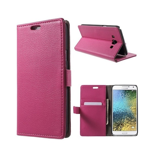 Lompakkokotelo 2-kortti Samsung Galaxy E7 (SM-E700)  - pinkki