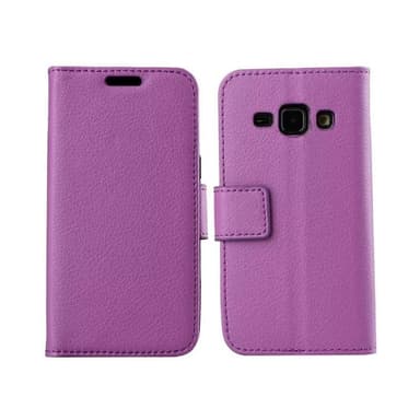 Lompakkokotelo 2-kortti Samsung Galaxy J1 2015 (SM-J100H)  - violetti