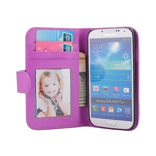Lompakkokotelo 3-kortti Samsung Galaxy S4 ( GT -i9500)  - violetti
