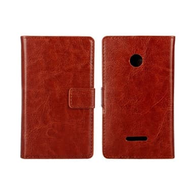 Lompakkokotelo 2-kortti Microsoft Lumia 435 (RM-1070)  - ruskea